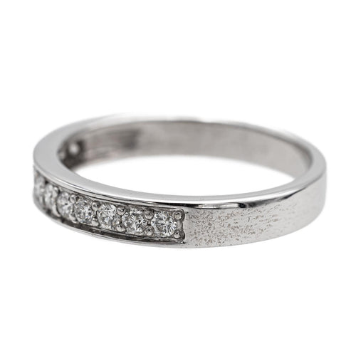 Bague 48 Demi-alliance en or blanc 750 (18 carats) avec diamants 58 Facettes 2406273CN