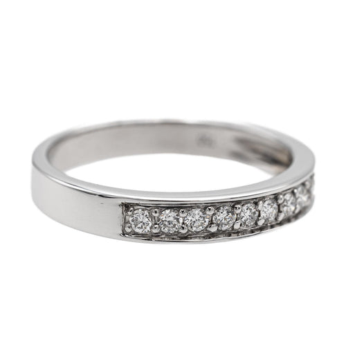 Bague 48 Demi-alliance en or blanc 750 (18 carats) avec diamants 58 Facettes 2406273CN