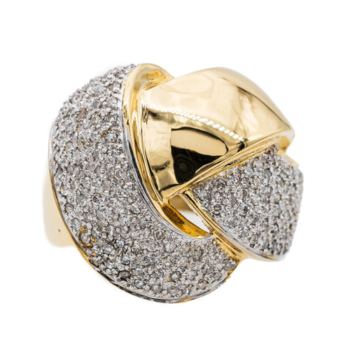 Bague 56 Bague pavée de diamants en or jaune et or blanc 18 carats 58 Facettes 2468099CN