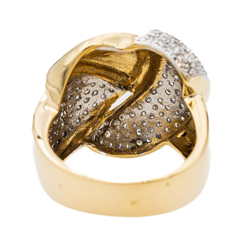Bague 56 Bague pavée de diamants en or jaune et or blanc 18 carats 58 Facettes 2468099CN
