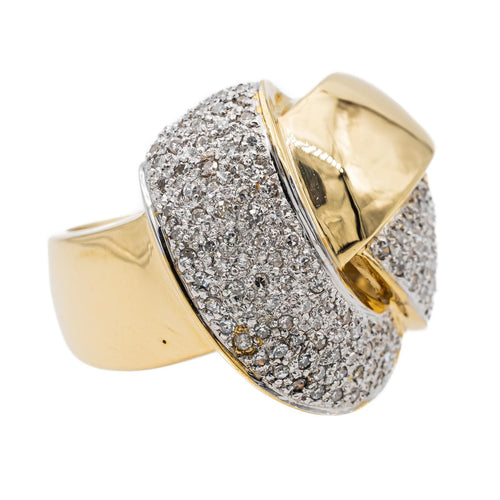 Bague 56 Bague pavée de diamants en or jaune et or blanc 18 carats 58 Facettes 2468099CN