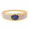 Bague 59 Bague en or jaune et or blanc 18 carats saphir et diamants 58 Facettes 2593579CD