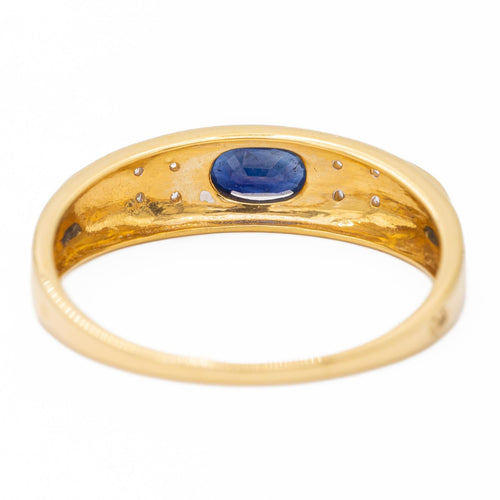 Bague 59 Bague en or jaune et or blanc 18 carats saphir et diamants 58 Facettes 2593579CD