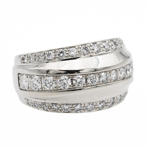 Bague 57 Chopard La Strada - Bague bandeau en or blanc et diamants 58 Facettes 2549311CN