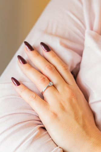 Bague 53 Bague solitaire en or blanc 18 carats et diamant 58 Facettes 2673349CN