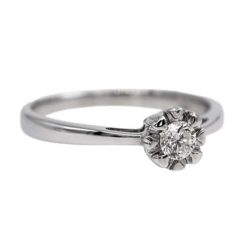 Bague 53 Bague solitaire en or blanc 18 carats et diamant 58 Facettes 2673349CN