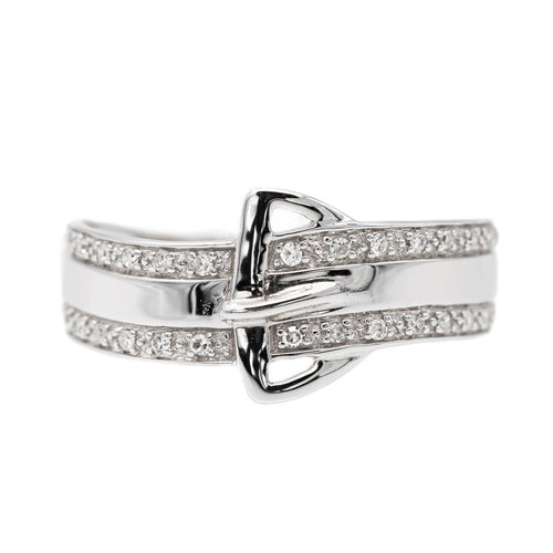 Bague 58 Bague ceinture en or blanc 18 carats sertie de diamants 58 Facettes 2682327CD