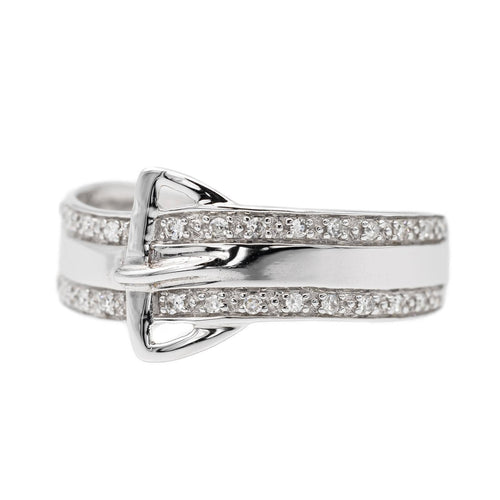 Bague 58 Bague ceinture en or blanc 18 carats sertie de diamants 58 Facettes 2682327CD