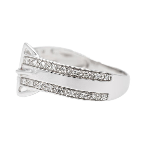 Bague 58 Bague ceinture en or blanc 18 carats sertie de diamants 58 Facettes 2682327CD