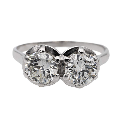 Bague 53 Bague Toi et Moi en platine 950 et diamants 58 Facettes 2735890CN