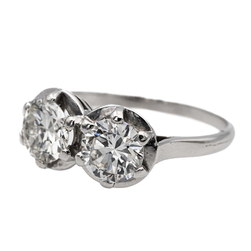Bague 53 Bague Toi et Moi en platine 950 et diamants 58 Facettes 2735890CN