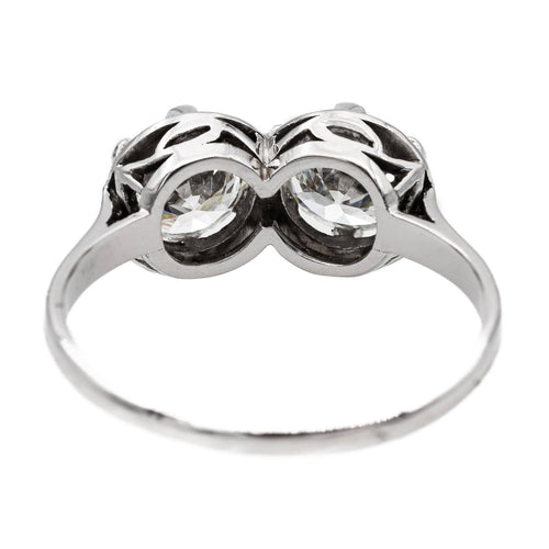 Bague 53 Bague Toi et Moi en platine 950 et diamants 58 Facettes 2735890CN
