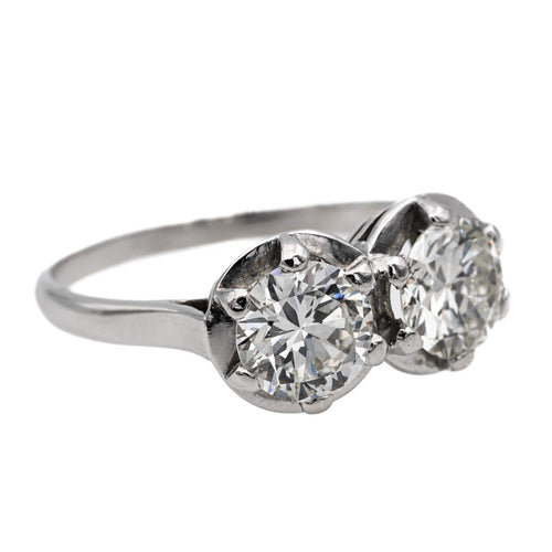 Bague 53 Bague Toi et Moi en platine 950 et diamants 58 Facettes 2735890CN