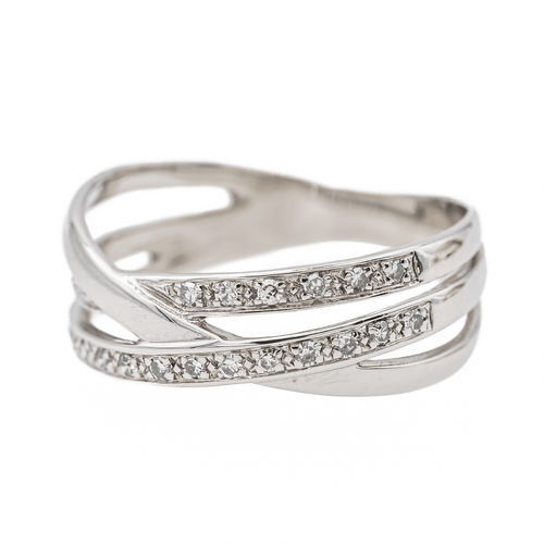 Bague 54 Bague en or blanc 18 carats sertie de diamants 58 Facettes 2833425CN