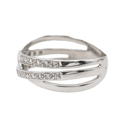 Bague 54 Bague en or blanc 18 carats sertie de diamants 58 Facettes 2833425CN