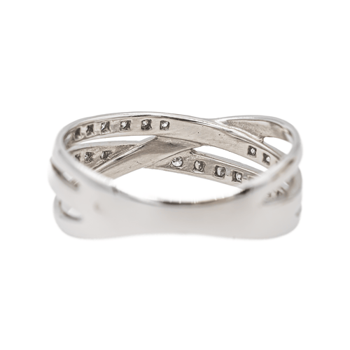 Bague 54 Bague en or blanc 18 carats sertie de diamants 58 Facettes 2833425CN