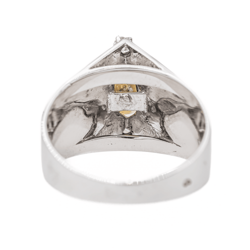 Bague 54 Bague en or blanc 18 carats avec perle et diamants 58 Facettes 2999434CN