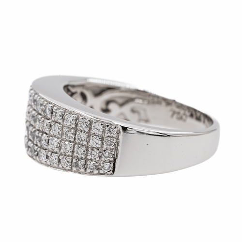 Bague 52 Bague jonc en or blanc 18 carats pavée de diamants 58 Facettes 3046732CN