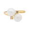 Bague 58 Bague Toi & Moi en or jaune avec perles et diamants 58 Facettes 3105054CN