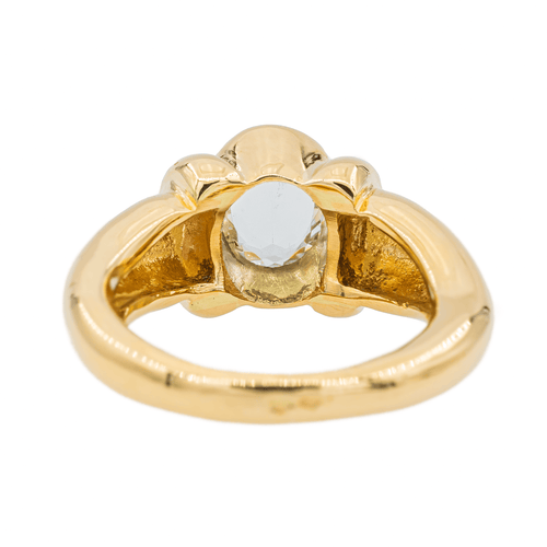 Bague 50 Bague en or jaune avec aigue-marine et diamants 58 Facettes 3088690CN