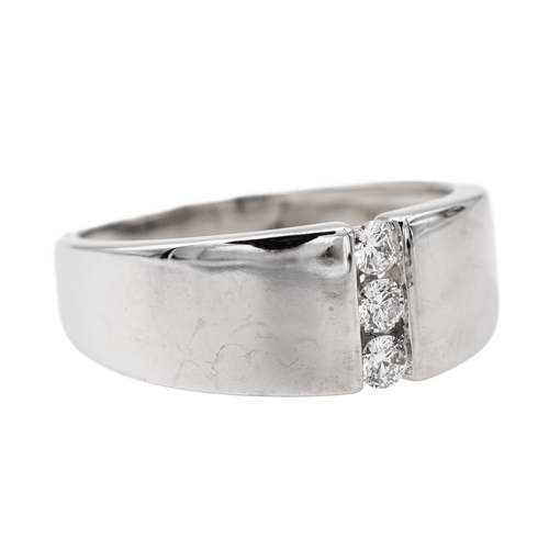 Bague 56 Bague trilogie en or blanc 18 carats et diamants 58 Facettes 3167516CN
