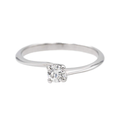 Bague 51 Bague solitaire en or blanc 18 carats avec diamant 58 Facettes 3227153CN