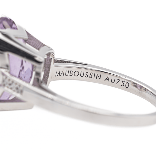 Bague 54 Mauboussin - Bague Mon Bébé d'Amour en or blanc améthyste et diamants 58 Facettes 3241065CN