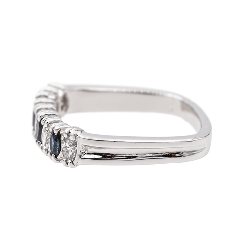 Bague 50 Bague en or blanc et platine saphirs et diamants 58 Facettes 3417085CN
