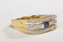 Bague 58 Bague en or jaune 18 carats avec saphir ovale et diamants 58 Facettes 00390CN