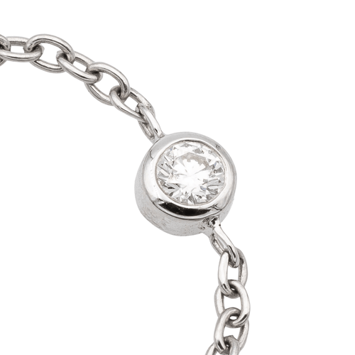 Bague 54 Bague chaînette en or blanc 18 carats avec diamant 58 Facettes 578663RV