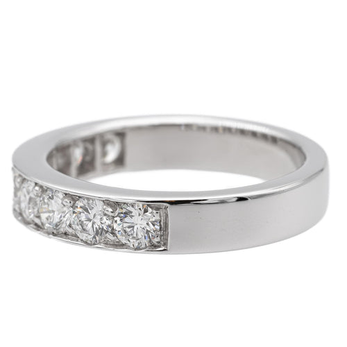 Bague 53 Bague demi-alliance en or blanc sertie de diamants 58 Facettes 578772RV