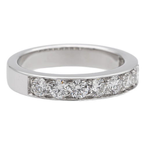 Bague 53 Bague demi-alliance en or blanc sertie de diamants 58 Facettes 578772RV