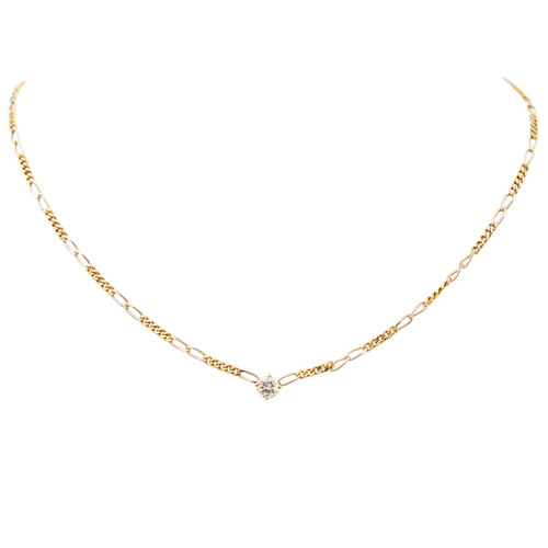 Collier Collier - Maille figaro en or jaune 18 carats et diamant 58 Facettes 2432046CN
