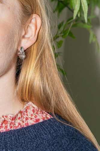 Boucles d'oreilles Chopard Happy Diamonds - Boucles d'oreilles en or blanc et diamants 58 Facettes 4410625CN