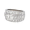 Bague 54 Bague bandeau en or blanc 18 carats pavée de diamants 58 Facettes 4523450CN