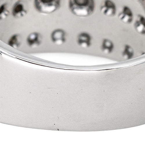 Bague 54 Bague bandeau en or blanc 18 carats pavée de diamants 58 Facettes 4523450CN