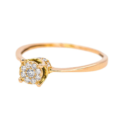 Bague 53.5 Bague en or rose 18 carats sertie de diamants taille brillant 58 Facettes 4570396CN