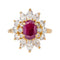 Bague 53 Bague pompadour sertie de rubis et diamants en or jaune 18 carats 58 Facettes 4555578RV