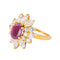 Bague 53 Bague pompadour sertie de rubis et diamants en or jaune 18 carats 58 Facettes 4555578RV