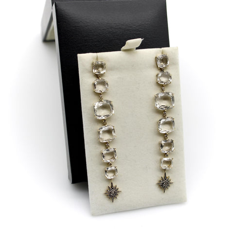 Boucles d'oreilles H. Stern Moonlight - Boucles d’oreilles pendantes en or 18k, cristal de roche et diamants 58 Facettes A2005X