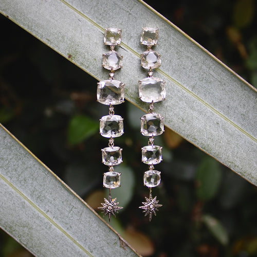 Boucles d'oreilles H. Stern Moonlight - Boucles d’oreilles pendantes en or 18k, cristal de roche et diamants 58 Facettes A2005X