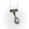 Collier Collier vintage avec pendentif en or jaune 14 carats, diamants et opale 58 Facettes
