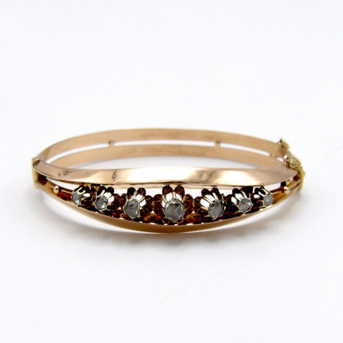 Bracelet Victorien - Bracelet en or rose 14K et diamants taille rose 58 Facettes