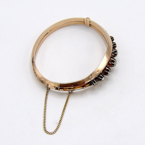 Bracelet Victorien - Bracelet en or rose 14K et diamants taille rose 58 Facettes