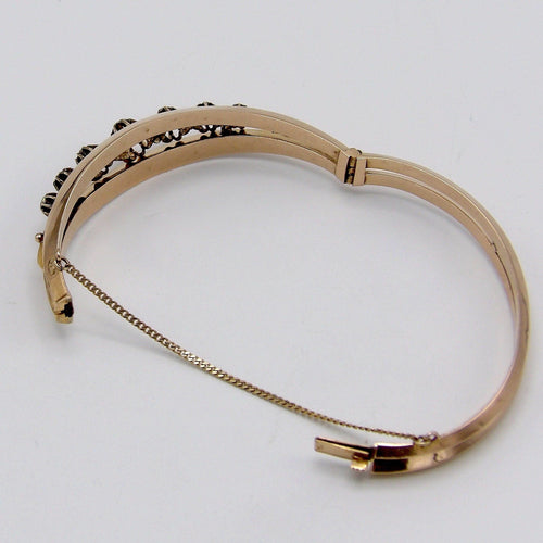 Bracelet Victorien - Bracelet en or rose 14K et diamants taille rose 58 Facettes