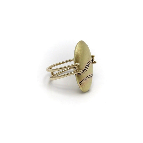 Bague Carrie Adell - Bague vintage Mokume Gane en or 18k et 14k 58 Facettes