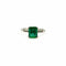 Bague Bague solitaire en platine avec émeraude et diamants 58 Facettes