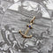 Pendentif Signature - Pendentif ancre en or jaune 14k et saphir bleu 58 Facettes A20010