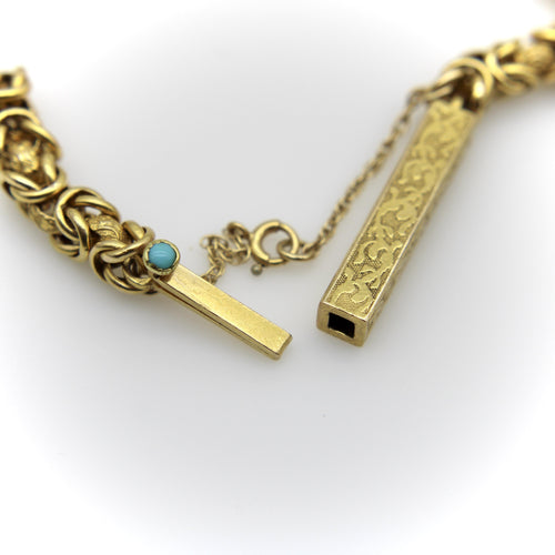 Collier Chaîne de garde victorienne à maillons fantaisie en or 14K 58 Facettes A20000