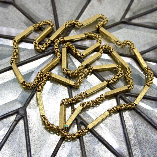 Collier Chaîne de garde victorienne à maillons fantaisie en or 14K 58 Facettes A20000